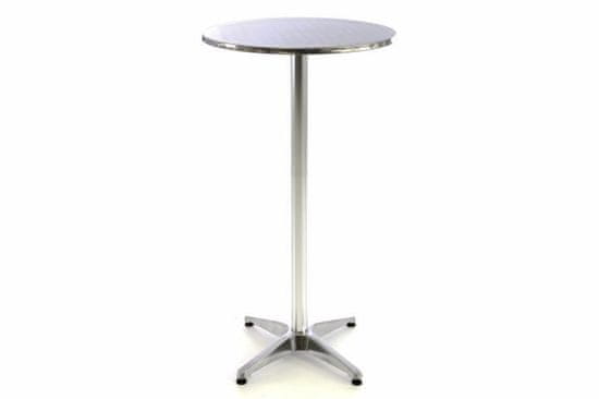 Greatstore Barový stůl 115 cm kulatý - stříbrný