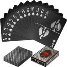 shumee Poker karty plastové - černé/stříbrné