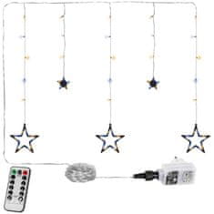 shumee Vánoční závěs - 5 hvězd, 61 LED, teple a studeně bílá