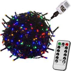 shumee Vánoční osvětlení 10 m, 100 LED, barevné, zelený kabel