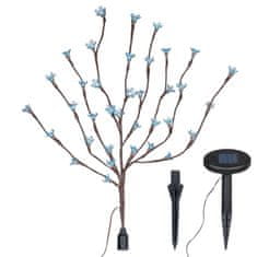 Greatstore Zahradní květinový strom Garth s 36 LED diodami a solárním panelem bílé LED diody