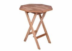 Greatstore DIVERO zahradní stolek z týkového dřeva, Ø 60cm