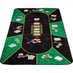 Greatstore Skládací pokerová podložka, zelená/černá, 200 x 90 cm