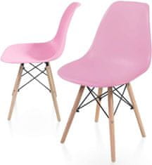 shumee Sada jídelních židlí s plastovým sedákem, 2 kusy, růžové