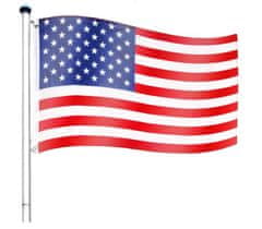 shumee Vlajkový stožár vč. vlajky USA - 650 cm