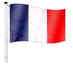 Greatstore Vlajkový stožár vč. vlajky Francie - 650 cm