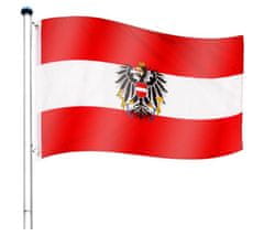 shumee Vlajkový stožár vč. vlajky Rakousko - 650 cm