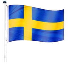 shumee Vlajkový stožár vč. vlajky Švédsko - 650 cm