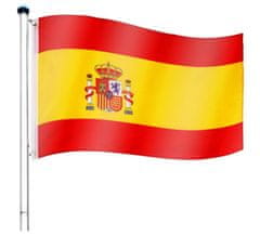 shumee Vlajkový stožár vč. vlajky Španělsko - 650 cm