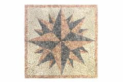 shumee DIVERO mramorová mozaika kompas - 120 x 120 cm