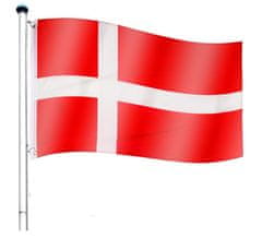 shumee Vlajkový stožár vč. vlajky Dánsko - 650 cm