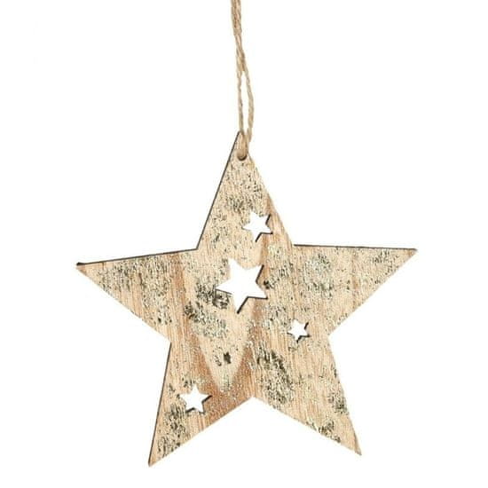 Guirma Vánoční ozdoba dřevěná hvězda 12 cm