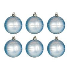 Guirma Vánoční ozdoby koule modré zdobené 6ks 60mm plastové