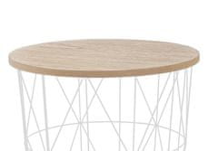 ATAN Odkládací stolek Mariffa - deska přírodní/podnož bílá