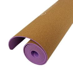 Master podložka na cvičení Yoga 4 mm - 183 x 61 cm - korková - fialová