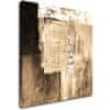 Impresi Obraz Abstrakt béžovo zlatý čtverec - 70 x 70 cm