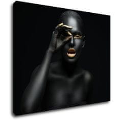 Impresi Obraz Portrét ženy zlaté detaily - 90 x 70 cm