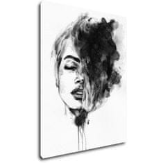 Impresi Obraz Malovaný portrét ženy černobílý - 70 x 90 cm