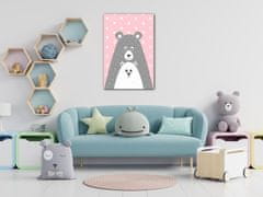 Impresi Obraz Pink grey bear - 40 x 60 cm