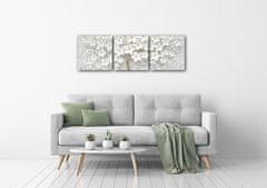 Impresi Obraz Bílý strom s květinami - 90 x 30 cm (3 dílný)