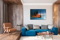 Impresi Obraz Abstrakt modrý s oranžovým detailem - 60 x 40 cm
