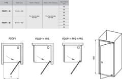 Ravak Sprchové dveře Pivot PDOP1 80 Lesk+Transparent