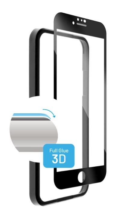 FIXED Ochranné tvrzené sklo 3D FC s aplikátorem pro Apple iPhone 7/8/SE (2020), černé FIXG3DA-100-BK