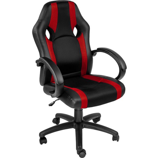 tectake Kancelářská židle v optice racing - černá/červená