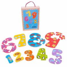 Bigjigs Toys Dřevěné puzzle čísla 1-9