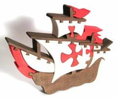 Fauna Dřevěné vkládací puzzle z masivu loď santa maria