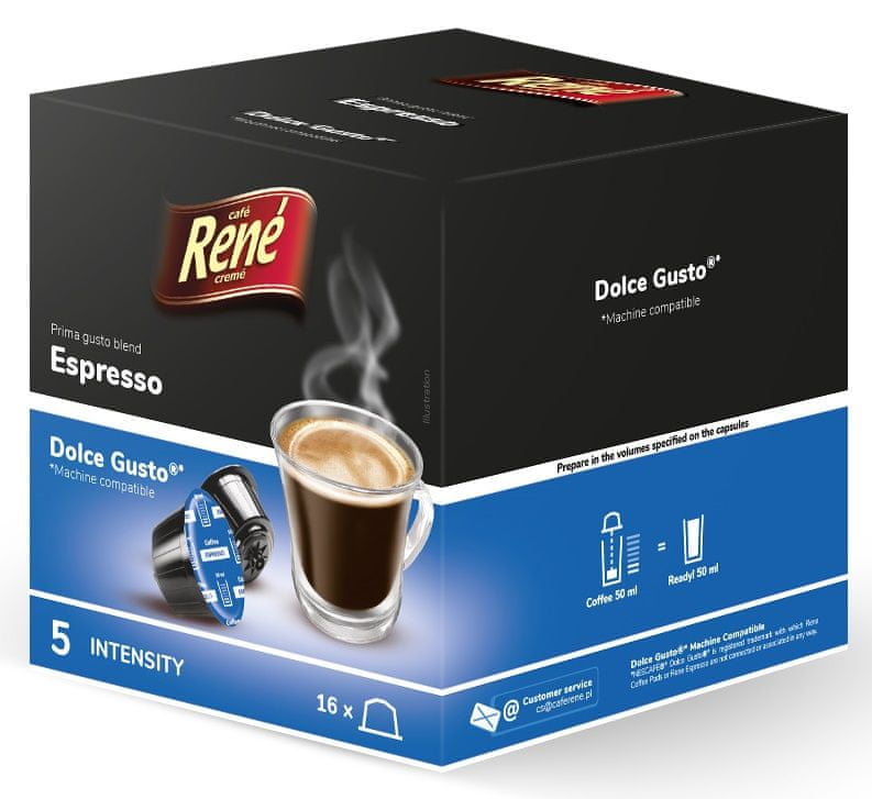 Levně René Espresso kapsle pro kávovary Dolce Gusto 16 ks