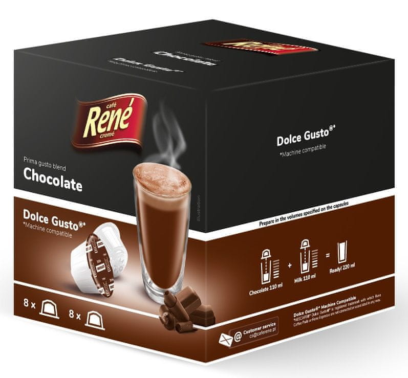Levně René Chocolate kapsle pro kávovary Dolce Gusto 16 ks