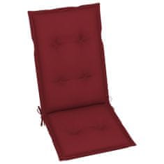 Greatstore Podušky na zahradní židle 4 ks vínově červené 120 x 50 x 7 cm