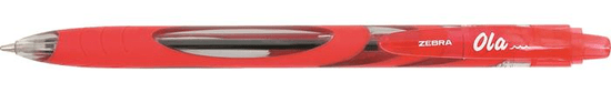 Zebra 13943 Kuličkové pero "OLA", červená, 0,27 mm, stiskací mechanismus