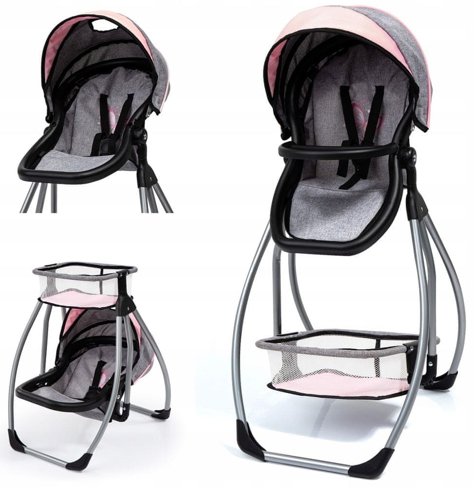 Levně Bayer Design Jídelní židlička Trio růžová/šedá