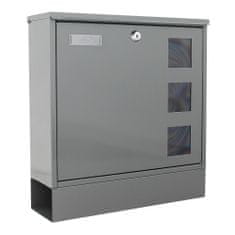 Rottner Postale poštovní schránka šedá | Cylindrický zámek | 36.5 x 38 x 12 cm