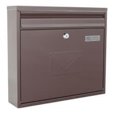Rottner Teramo poštovní schránka hnědá | Cylindrický zámek | 36 x 32 x 8 cm