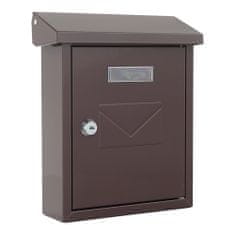 Rottner Cesena poštovní schránka hnědá | Cylindrický zámek | 21 x 25 x 7 cm