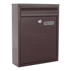 Rottner Como poštovní schránka hnědá | Cylindrický zámek | 25 x 32 x 8.5 cm