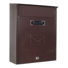 Rottner Tivoli poštovní schránka hnědá | Cylindrický zámek | 26 x 33.5 x 12 cm