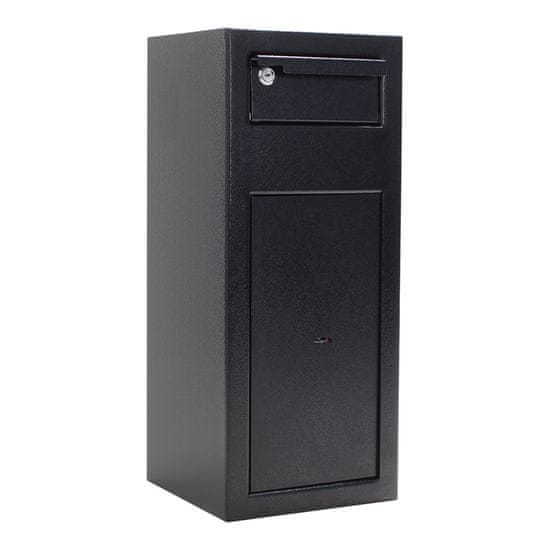 Rottner Cashmatic 1 nábytkový sejf s vhadzovacím mechanismem černý | Trezorový zámek na klíč | 25 x 60 x 26 cm