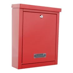 Brighton poštovní schránka červená | Cylindrický zámek | 31 x 40 x 13.5 cm