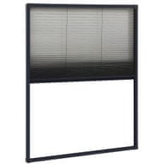 Greatstore Plisovaná okenní síť proti hmyzu hliník antracitová 60 x 80 cm