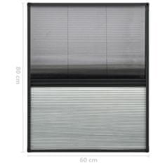 Greatstore Plisovaná okenní síť proti hmyzu se zástěnou hliník 60x80 cm
