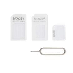 OEM Noosy Nano SIM adaptér (redukce) na micro a standard SIM, vč.jehly na vytažení SIM karty