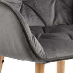 Design Scandinavia Jídelní židle Brooke (SET 2ks), samet, šedá