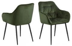 Design Scandinavia Jídelní židle Brooke II (SET 2ks), samet, zelená