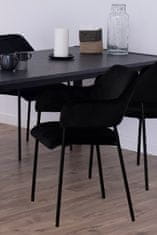 Design Scandinavia Jídelní židle Lima (SET 2ks), tkanina, černá