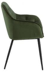 Design Scandinavia Jídelní židle Brooke II (SET 2ks), samet, zelená
