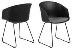 Design Scandinavia Jídelní židle Moon (SET 2ks), tkanina, černá